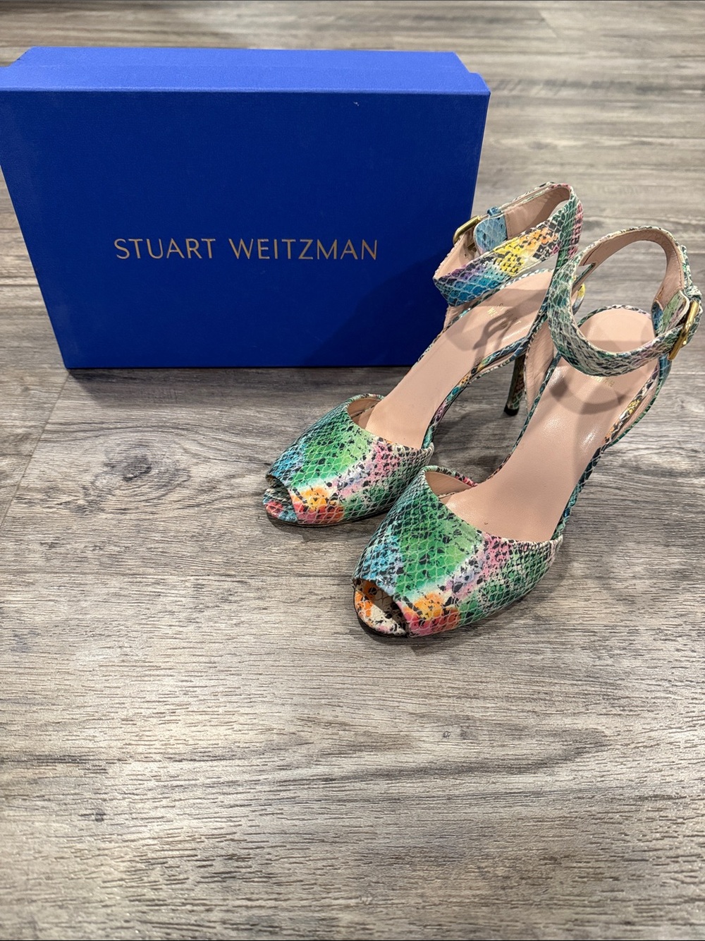 Stuart Weitzman Multicolored Snake Skin Pumps Size 9 Women’s Shoes Sandals - Picture 2 of 14